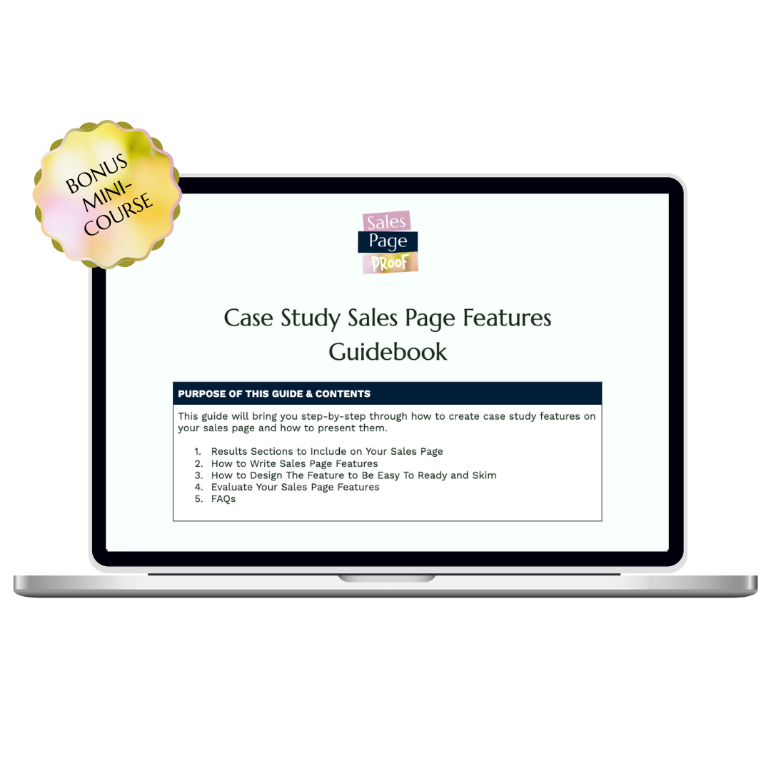 Sales Page Proof bonus mini-course guidebook